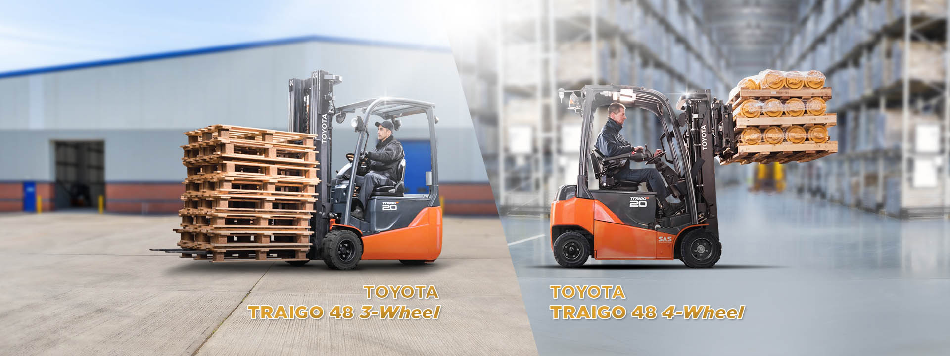 Features of toyota forklift traigo 48 3 wheel and 4 wheel